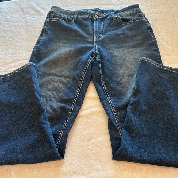 Stylish Women's Project Indigo Embellished Blue Jeans BootCut Wide Leg Size 12 - Picture 1 of 6